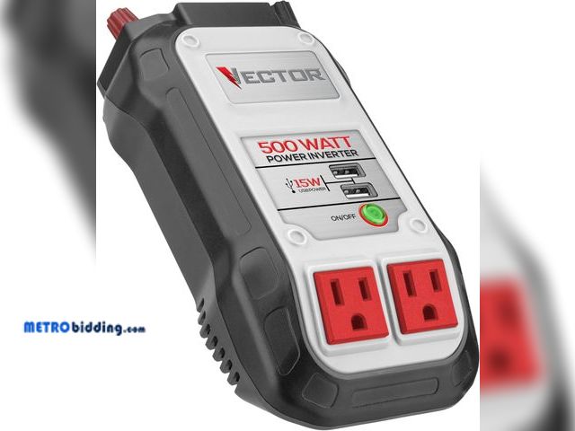 Lot 88-480306 - VECTOR 500 Watt Power Inverter, PI500V, Dual Power Inverter, Two USB Charging Ports