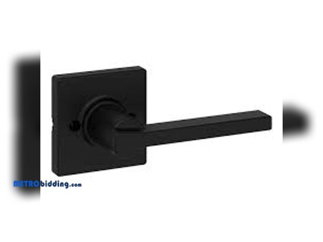 Lot 88-480074 - Kwikset Casey Matte Black Bed/Bath Privacy Door Handle Featuring Microban with Lock