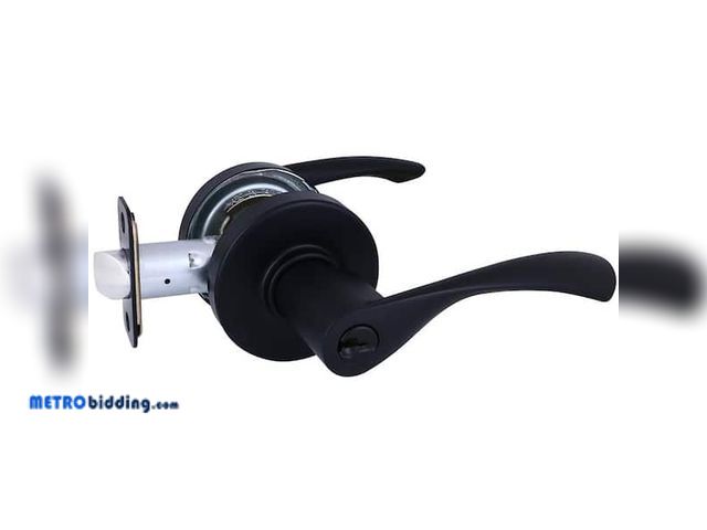 Lot 88-491813 - Home Decorators Collection Primrose Matte Black Keyed Entry Door Lever Featuring Dual Keyway LS9X9FS...