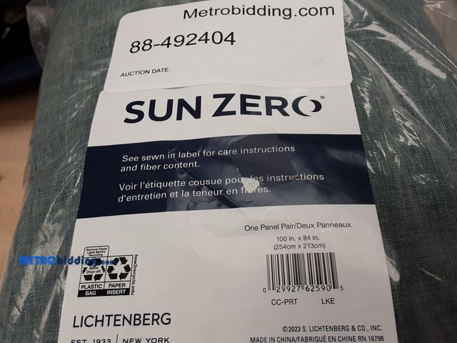 Lot 88-492404 - Sun Zero Broderick Theater Grade Blackout Curtain Panel Pair 50”x 96" Each, Teal