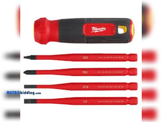 Lot 88-480343 - Milwaukee Tool 4-in-1 1000V Insulated Slim-Tip Multi-Bit Screwdriver, one broken bit