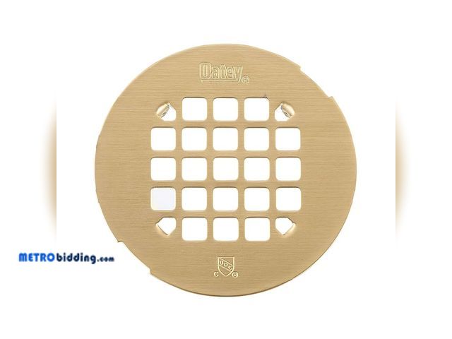 Lot 88-496109 - Oatey 42004 Universal 4-1/4 in. Snap-Tite Round Shower Strainer in Polished Brass