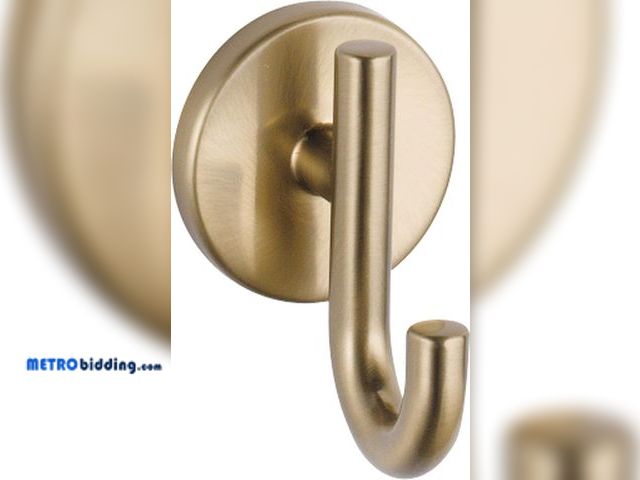 Lot 88-509347 - Delta 75935-CZ Trinsic Single Towel Hook in Champagne Bronze