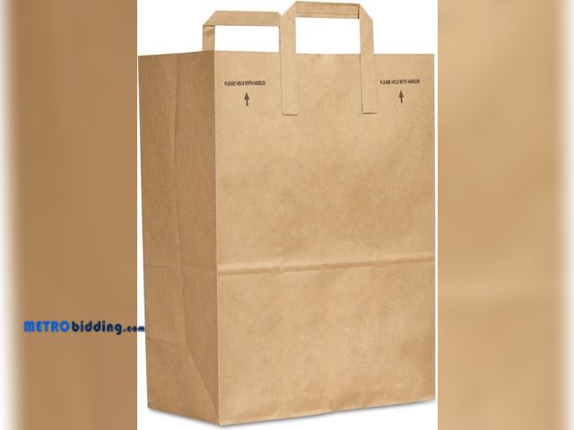 Lot 88-509557 - General Supply SK1670EZ300 1/6 BBL Paper Grocery Bag 70lb Kraft Standard 12 x 7 x 17 300 Bags