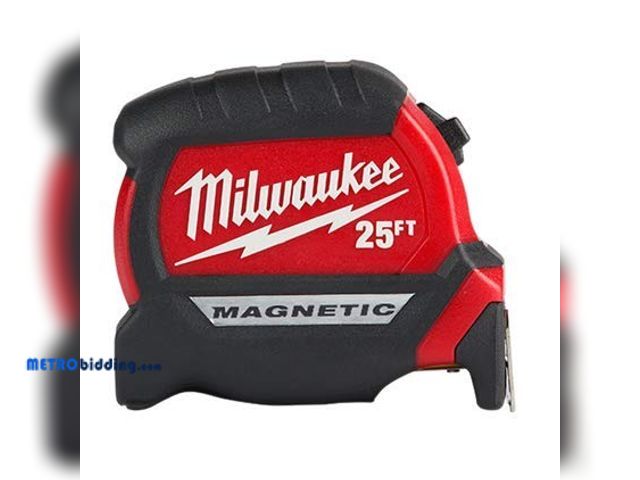 Lot 88-480305 - Milwaukee 25 ft. x 1-1/16 in. Compact Magnetic Tape Measure with 15 ft. Reach 48-22-0325
