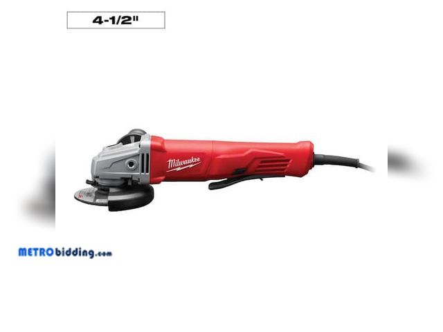Lot 88-491884 - Milwaukee 11 Amp Corded 4-1/2 in. Small Angle Grinder with Lock-On Paddle Switch 6142-30, floor mode...