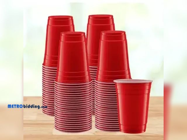 Lot 88-484678 - (192) 16 oz red plastic cups