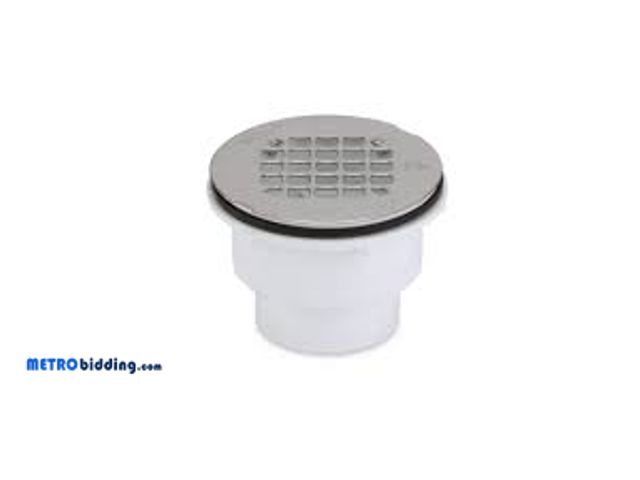 Lot 88-481395 - Oatey 2 in. PVC Solvent Weld Shower Drain with Snap-In Stainless Steel Strainer 420452