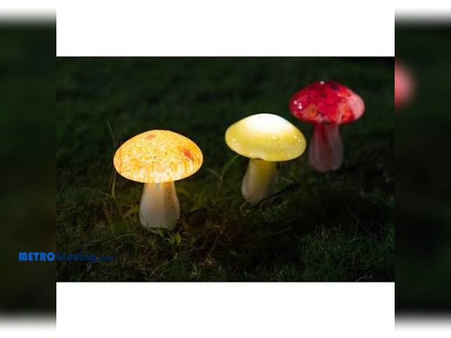 Lot 88-482519 - Harbor Breeze Solar Mushroom Lights 4.8 -Lumens Multi-color Solar LED Outdoor Path Light