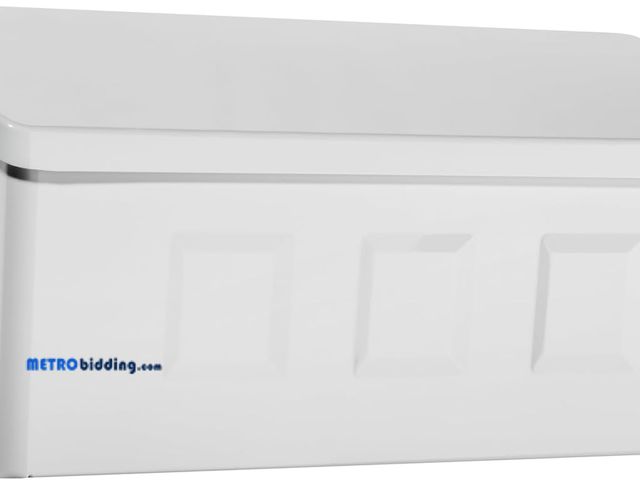 Lot 88-480282 - Architectural Mailboxes Wayland Galvanized Steel Wall Mount Mailbox, 2689W-10, White, Small Capacity