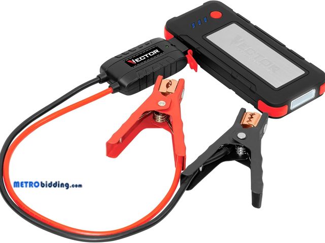 Lot 88-492065 - VECTOR SS16LV 1600 Peak Amp Lithium Jump Starter Battery Booster, USB-A and USB-C (3.1 Amps), Power ...