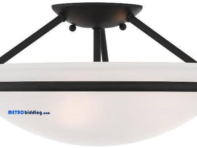 Lot 88-497519 - Livex Lighting 4824-04 Newburgh 3-Light Ceiling Mount, Black