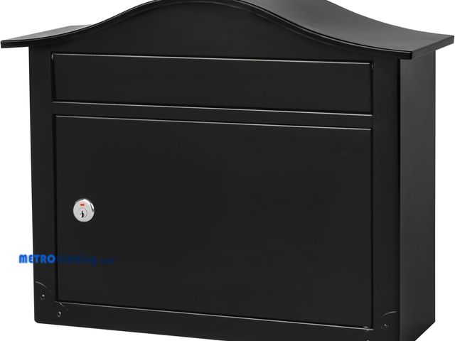 Lot 88-480472 - Architectural MAILBOXES Saratoga Wall-Mount Lockable Mailbox in Black