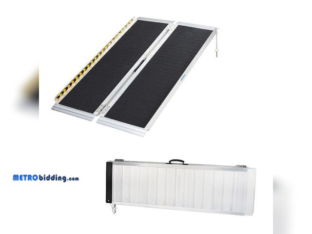 Lot 88-484311 - 2 pack Karl home
5 ft. Portable Aluminum Folding Ramp Wheelchair Mobile Scooters Steps Home Stairs D...