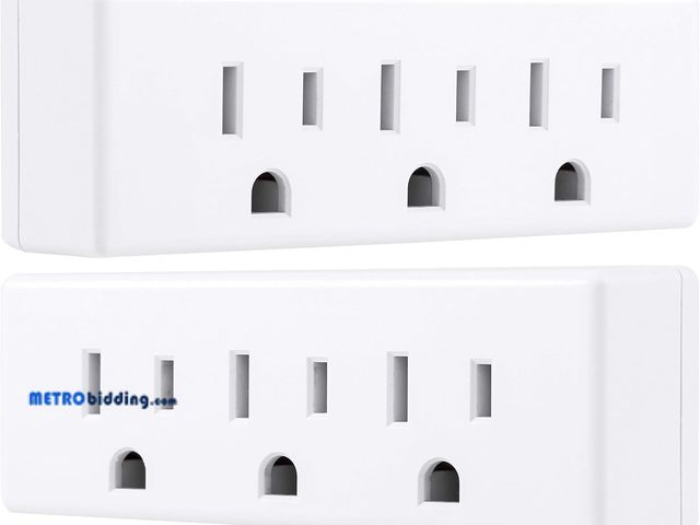 Lot 88-498866 - Philips 3-Outlet Extender, 2 Pack, Grounded Wall Tap, 3-Prong Adapter, Multiple Plug, Power Splitter...