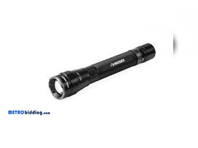 Lot 88-493646 - Husky 1500 Lumens Dual-Power Focusing LED Rechargeable Flashlight 3 Modes with USB Port and Recharge...