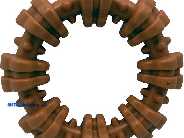 Lot 88-497579 - Nylabone Textured Ring Power Chew Toy for Large Dogs, Durable Dog Toys for Aggressive Chewers, Stron...