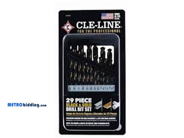 Lot 88-480345 - CLE-LINE Black and Gold High Speed Drill Bit Set (29-Piece) C18130