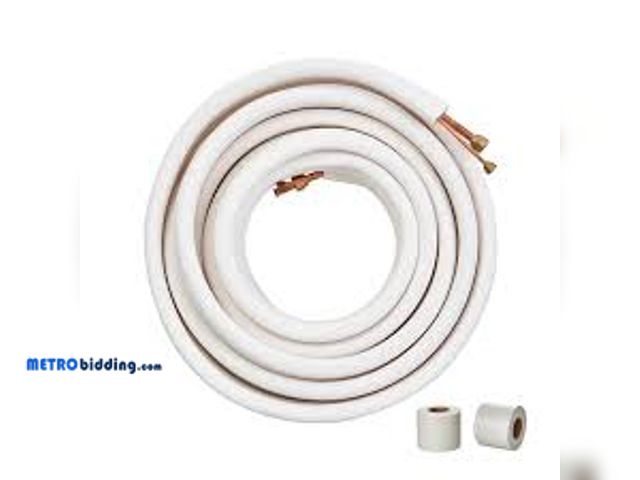 Lot 88-480560 - VEVOR 50 ft. Mini Split Line Set 1/4 in. and 1/2 in. O.D Copper Tubing Pipes and Triple-Layer Insula...