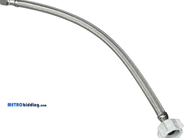 Lot 88-482386 - MOEN 7233-16-38-2 3/8" Compression x 7/8" Ballcock x 16", Lead Free, Stainless Steel Toilet Connecto...