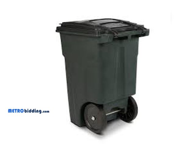 Lot 88-501469 - Reviews for Toter 64 Gal. Greenstone Trash Can with Quiet Wheels and Attached Lid