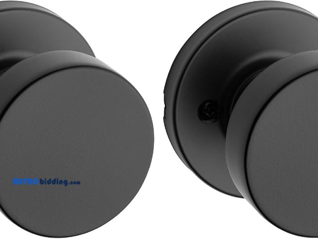 Lot 88-480332 - Kwikset Pismo Interior Passage Door Knob, Handle For Closet and Hallway Doors, Non-Locking Doorknob ...