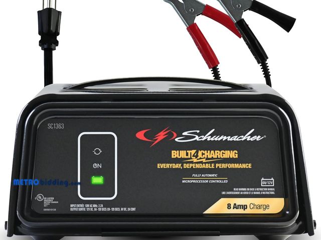 Lot 88-501702 - Schumacher Electric 8A Car Battery Charger and Maintainer, 3-in-1 Solution, for 6V/12V Power Sport, ...