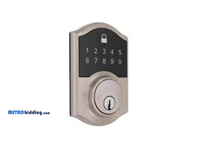Lot 88-491698 - Defiant Castle Satin Nickel Compact Touch Electronic Single Cylinder Deadbolt