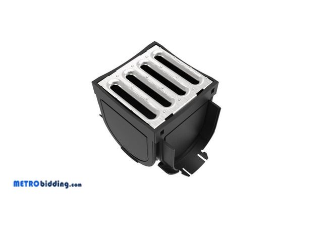 Lot 88-496276 - RELN Storm Drain 5 in. x 5 in. Metal 4-Way Adapter with Galvanized Grate 003124