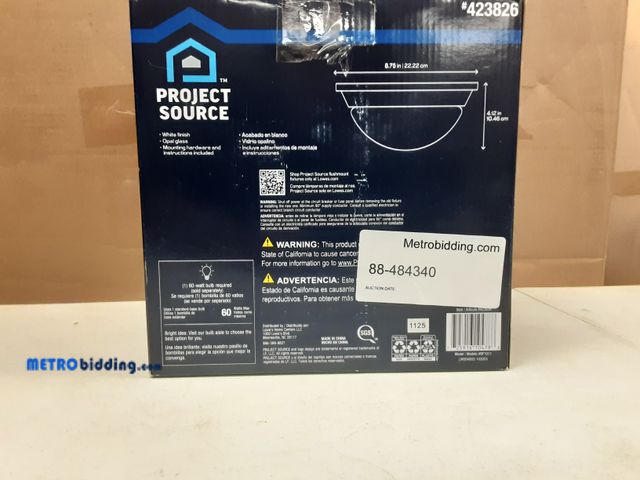 Lot 88-484340 - Project Source 1 -Light 9-in Matte White Integrated LED