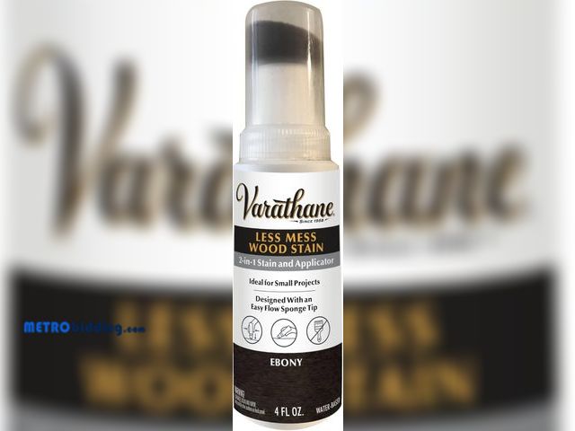 Lot 88-498870 - Varathane 368031 Less Mess Wood Stain and Applicator, 4 oz, Ebony