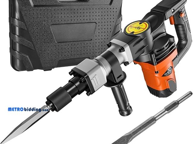 Lot 88-483069 - VEVOR Demolition Jack Hammer, MAX 1400W Electric Jackhammer Heavy Duty, 2900 BPM Concrete Breaker 2p...