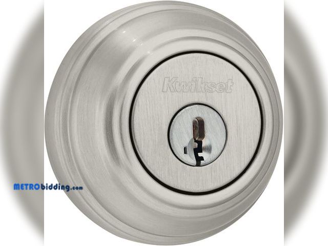Lot 88-493923 - Kwikset 980 Single Cylinder Deadbolt Featuring SmartKey in Satin Nickel