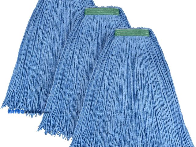 Lot 88-494358 - Lot of 3, Matthew Cleaning 24oz 3Pack Cotton Floor Mop,Cotton Looped-Open String Heavy Duty String R...