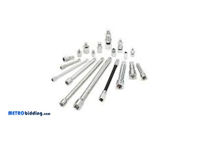Lot 88-480531 - Husky - 1/4 in., 3/8 in., 1/2 in. Drive Accessory Set (19-Piece), missing 10 pieces, please see pict...
