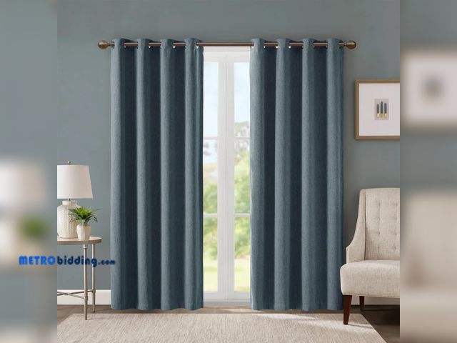 Lot 88-492760 - SunSmart Total Blackout Lined Panel Pair with Grommets, Indigo Blue