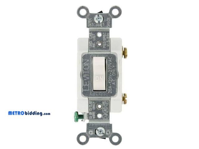 Lot 88-482493 - Leviton 20 Amp Single-Pole AC Quiet Toggle Switch, White CSB1-2WS R52-0CSB1- 2WS