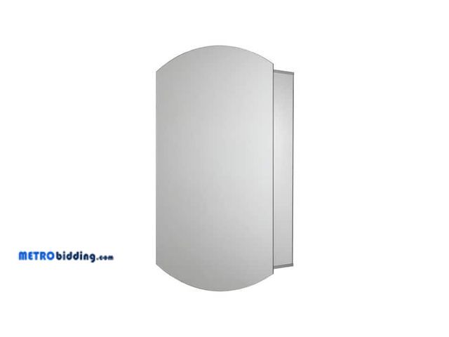 Lot 88-##### - Croydex Sirena 16 in. W x 26 in. H Arched Single Door Silver Aluminum Recessed/Surface Mount Medicin...