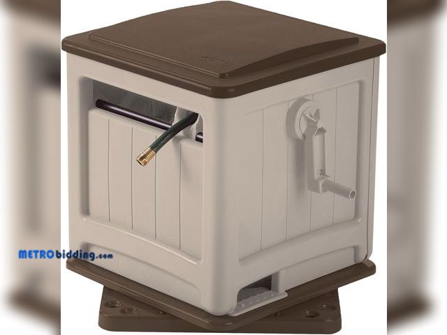 Lot 88-491343 - Suncast 225-Foot Swivel Smart Trak Hose Hideaway, Resin Garden Hose Storage Reel with Automatic Wind...