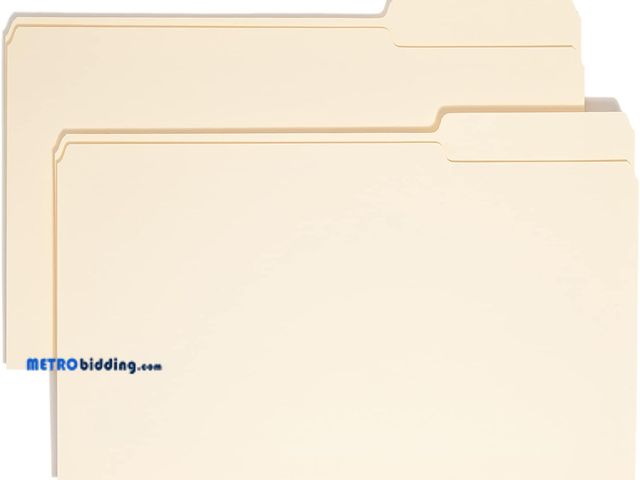 Lot 88-507944 - Smead File Folder, 1/3-Cut Tab, Right Position, Legal Size, 100 per Box (15333)