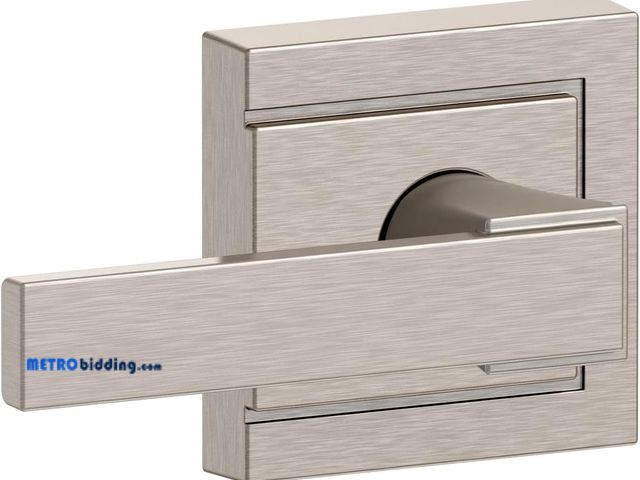 Lot 88-480371 - Schlage F10 NBK 619 ULD Northbrook Door Lever with Upland Trim, Hall &amp; Closet Passage Lock, Sati...