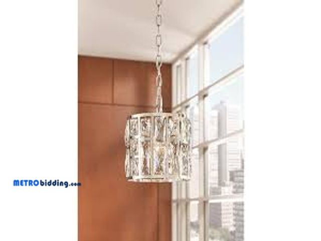 Lot 88-492910 - Home Decorators Collection Kristella 1-Light Chrome Crystal Pendant Light