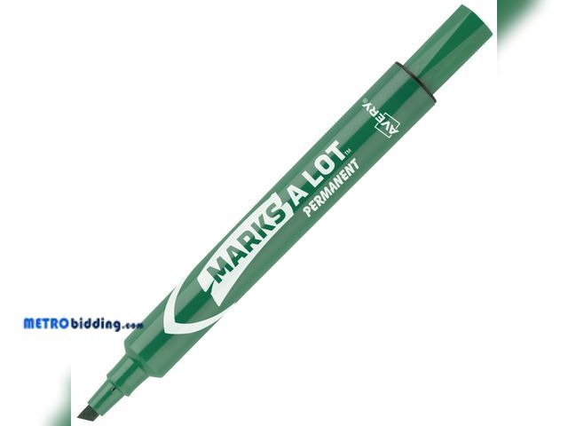 Lot 88-492506 - Avery Marks A Lot Permanent Markers, Large Desk-Style Size, Chisel Tip, 12 pack