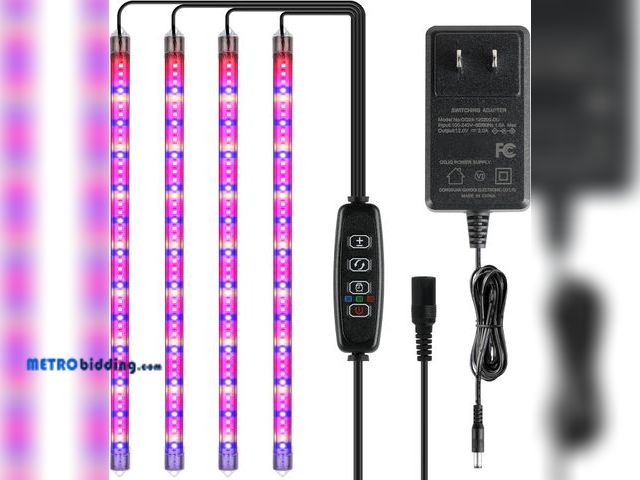 Lot 88-498362 - iPower 60W LED Plant Grow Light Strips Full Spectrum for Indoor Plants with Auto ON/Off 3/9/12H Time...