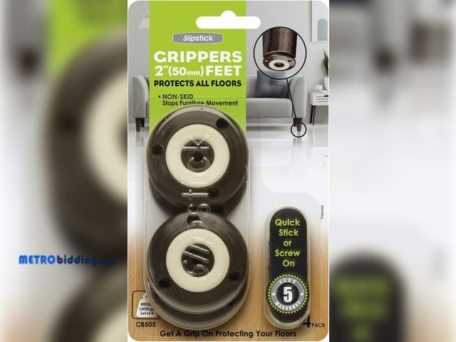 Lot 88-482597 - Slipstick CB505 Furniture Feet Floor Protectors with Non Slip Rubber Grip (Set of 4 Grippers) 2 Inch...