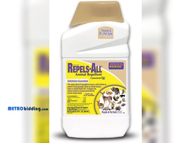 Lot 88-498318 - Bonide Repels-All Animal Repellent, 32 oz Concentrate, Long Lasting Outdoor Garden Deer Repellent, P...