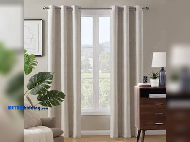 Lot 88-501626 - Alona Natural 38 in. W x 95 in. L Grommet Blackout