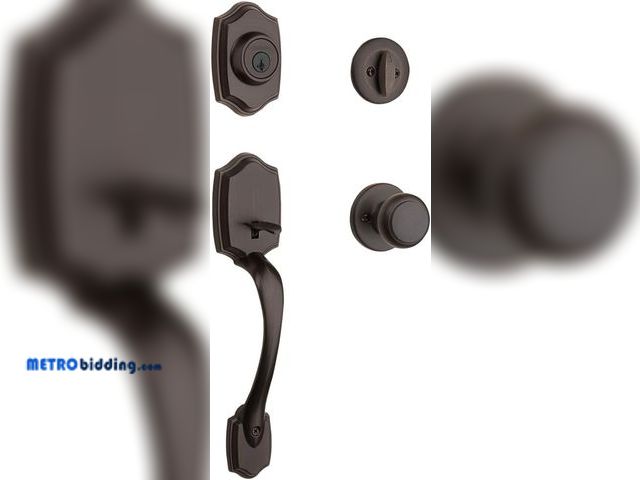 Lot 88-480753 - Kwikset Belleview Front Door Lock Handle and Deadbolt Set, Entry Handleset Exterior with Interior Do...