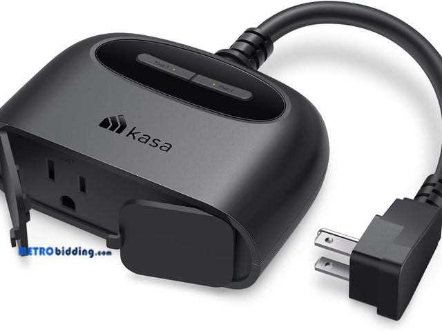 Lot 88-498546 - Kasa Outdoor Smart Plug, Smart Home Wi-Fi Outlet with 2 Sockets, IP64 Weather Resistance, Compatible...