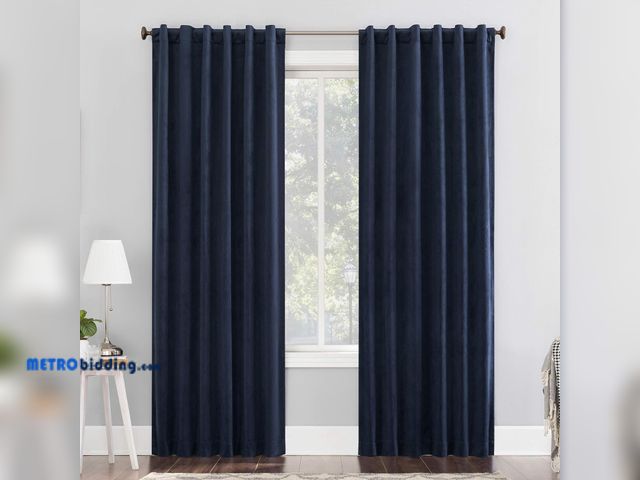 Lot 88-492979 - Sun Zero Hampshire Velvet Noise Reducing Thermal Extreme Total Blackout Back Tab Curtain Panel, 50" ...
